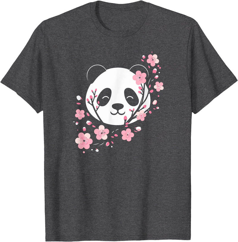 Panda Lover Washington DC Souvenirs Cherry Blossom Panda Cute Minimalist Giant Panda Bear T-Shirt - Dark Heather Grey