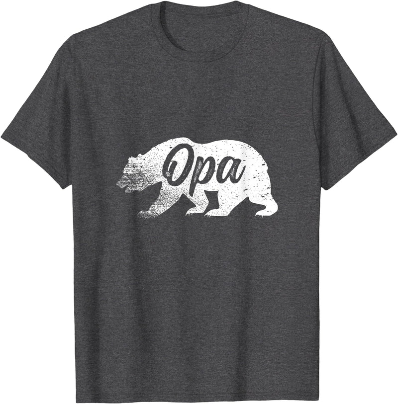 TheBearFamily Tees Opa Bear Fathers Day Shirt For Your Grandpa T-Shirt - Dark Heather Grey