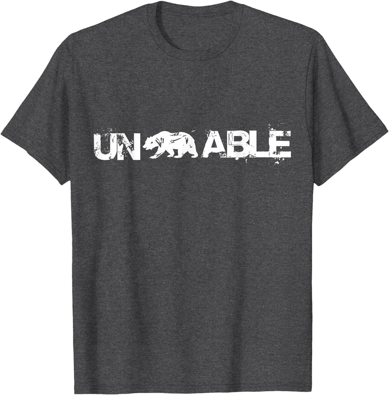 Funny Unbearable T-Shirt - Un Bear Able Tee Funny Un Bear Able Shirt - Unbearable T-Shirt T-Shirt - Dark Heather Grey