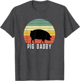 Pig Farmer for Men Women Kids Boys Girls Pig Dad - Daddy Farmer Farming Farm Pork Animal Livestock T-Shirt - Dark Heather Grey