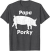 Papa Porky Pig Daddy Father Hog pork T-Shirt - Dark Heather Grey