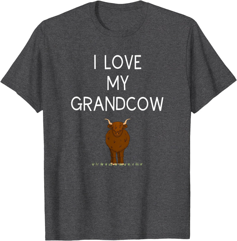 Best Pet Grandparents Ever I Love My Grand Cow Funny Highland Cow Lover Grandma Grandpa T-Shirt - Dark Heather Grey