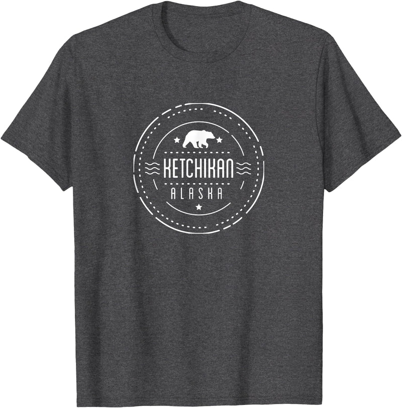 Alaska Vacation Shirts Ketchikan Alaska Shirt with Bear Tshirt T-Shirt - Dark Heather Grey