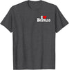 LOVE OF BUFFALO HEART CITY APPAREL I LOVE HEART BUFFALO NY T-Shirt - Dark Heather Grey