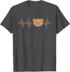 Cute Pulse Line Animal Lover Outfit Men Women Kids I Love My Pig Heart Valve Heartbeat Funny Barn Farmer Gift T-Shirt - Dark Heather Grey