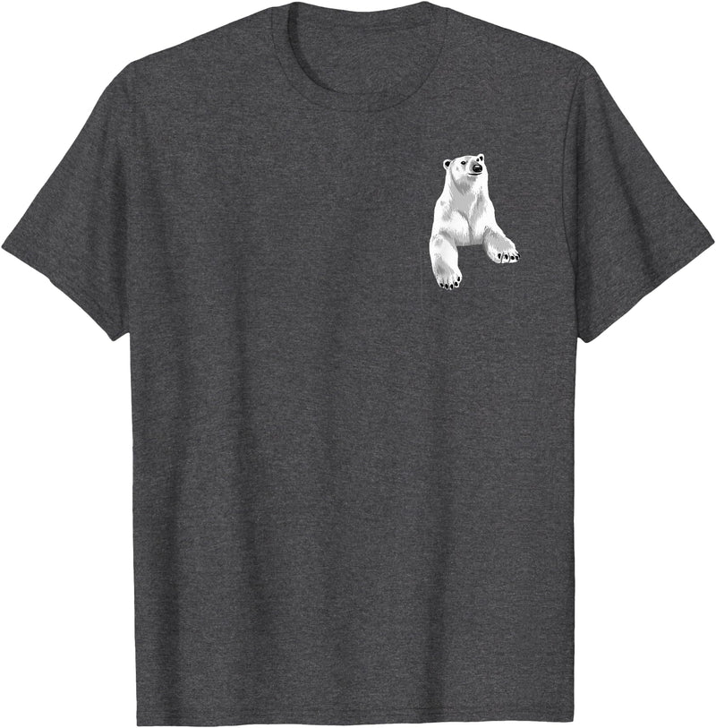 Polar Bear Gift Polar Bear Accessories & Stuff Cute Polar Bear For Men Women Kids Pocket Animal Zookeeper T-Shirt - Dark Heather Grey