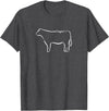 Red Angus cow decor Red Angus Cow Art Print T-Shirt - Dark Heather Grey