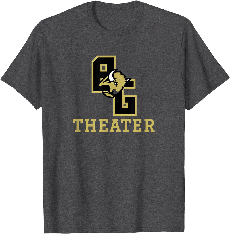 Buffalo Gap High School, Swoope, VA 24479 Buffalo Gap High School Bison Theater T-Shirt - Dark Heather Grey