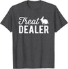 Rabbit Treat Dealer Funny Humor Bunny Treats Rabbit Owner T-Shirt in Dark Heather Grey