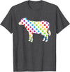 Rainbow Cow Shop Rainbow Cow Dots, Colorful Cow Print for Cow Lovers T-Shirt - Dark Heather Grey