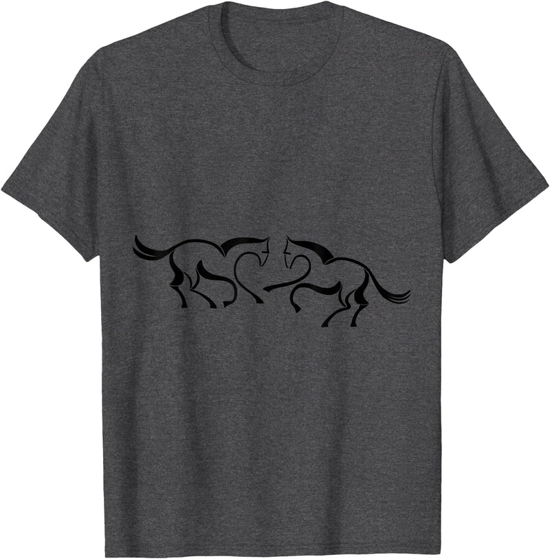 Clothing25 Horses! T-Shirt - Straight - Dark Heather Grey