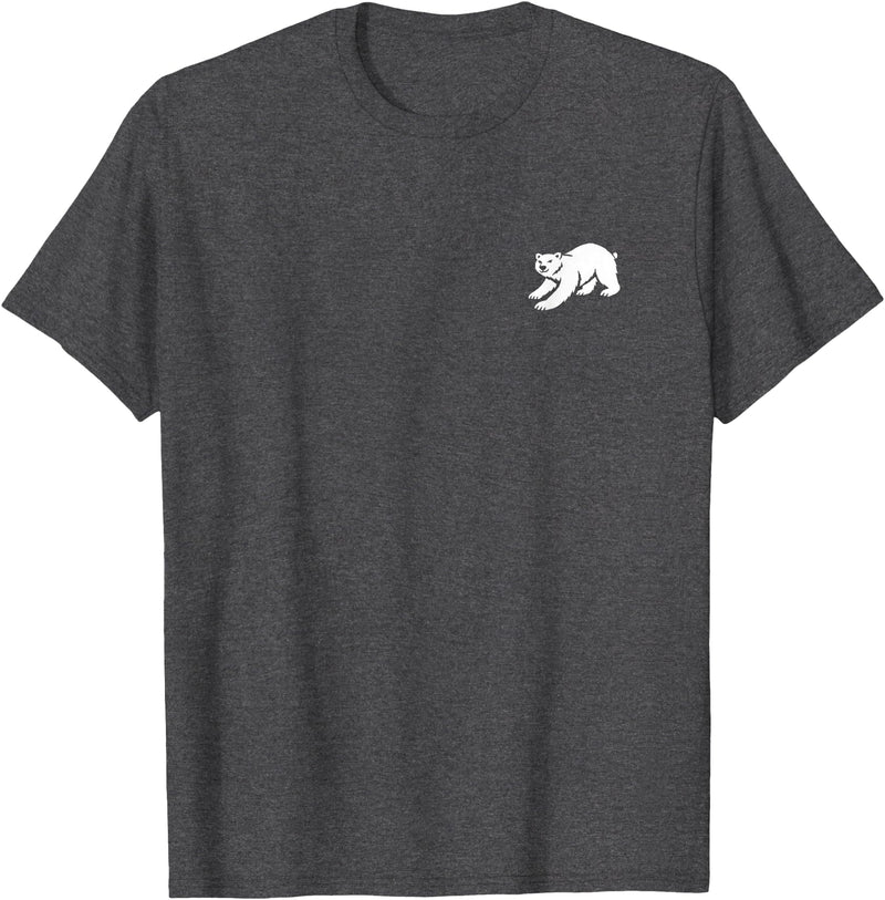 Playful Critter Apparel Co. Polar Bear Minimalist Black and White T-Shirt - Dark Heather Grey
