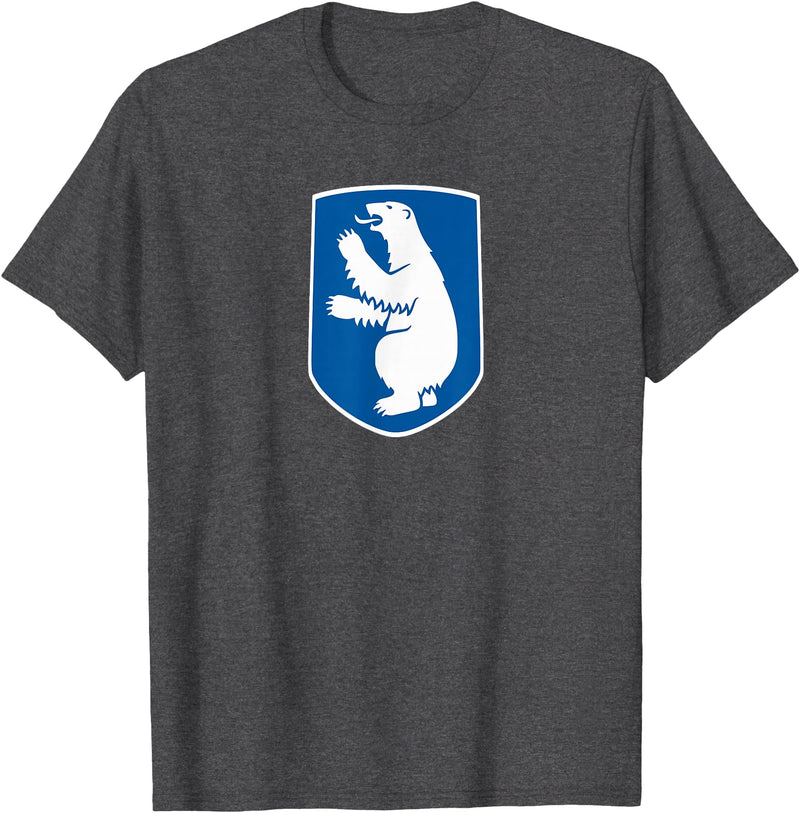 Greenland Coat of Arms Shirts & Gifts Greenland National Symbol ~ Greenland Emblem T-Shirt - Dark Heather Grey