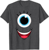 Planet Monster Face Funny Scary Monster Eyeball Face Easy Halloween Costume T-Shirt - Dark Heather Grey