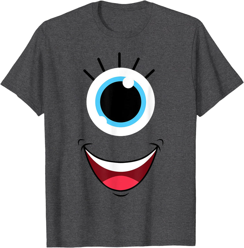Planet Monster Face Funny Scary Monster Eyeball Face Easy Halloween Costume T-Shirt - Dark Heather Grey