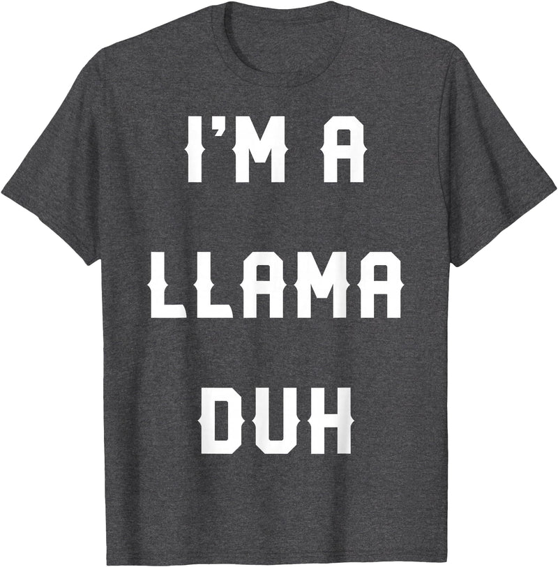 Halloween Costumes MV&SG Halloween Easy Llama Costume Shirts, I'm A Llama Duh T-Shirt - Dark Heather Grey