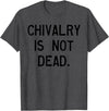 CAT COW CHIVALRY IS NOT DEAD T-Shirt - Dark Heather Grey