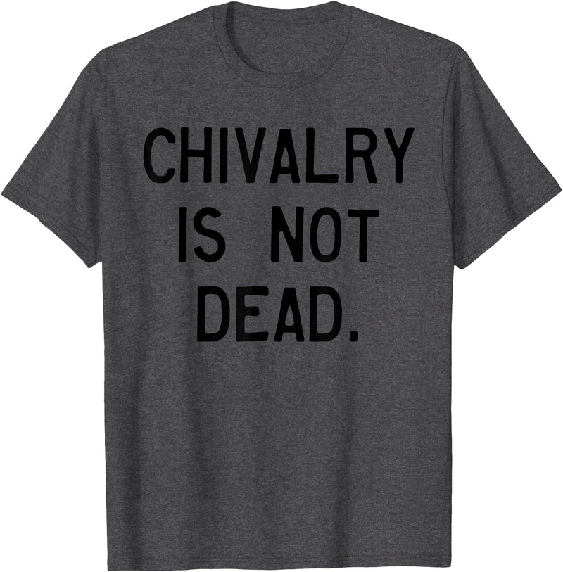 CAT COW CHIVALRY IS NOT DEAD T-Shirt - Dark Heather Grey