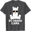 No Drama No Pob-Llama Alpaca Gifts No Drama Llama Alpaca with Sunglasses Llama Alpaca T-Shirt - Dark Heather Grey