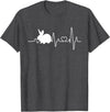 Bunny Heartbeat Pulse Rabbit T-Shirt in Dark Heather Grey