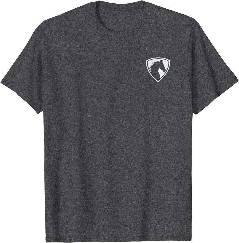 Majestic Horse Graphic Classic Horse Logo T-Shirt - Dark Heather Grey