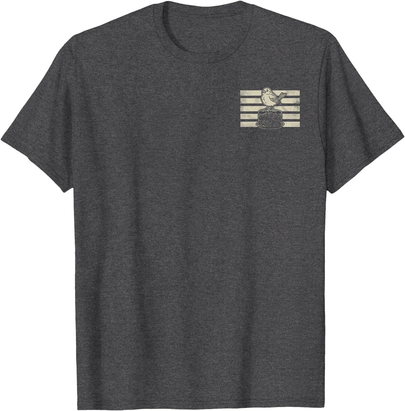 Bankrupted By Birdseed Bird Watching Humor Bankrupted By Birdseed Funny Bird Watching Lover 2 Sides T-Shirt - Dark Heather Grey