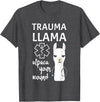 Funny Ministry Of Trauma Llama Alpaca Your Wound Llama Lover T-Shirt - Dark Heather Grey