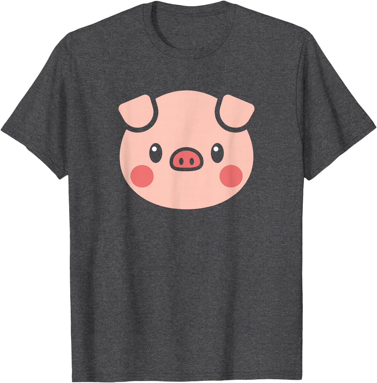 SHIRTSIDE PIG Pig Face Shirt Gift For Pig Lover T-Shirt - Dark Heather Grey