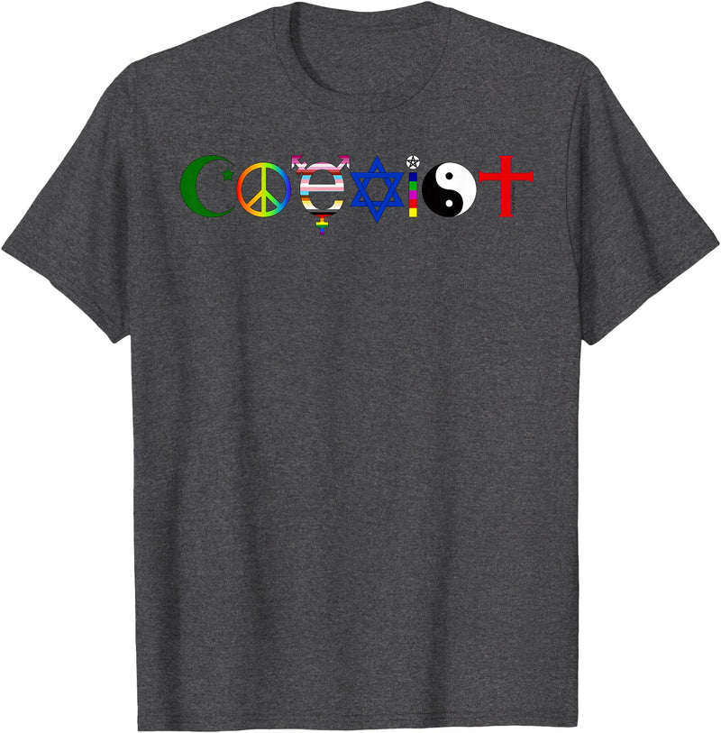 Bear In The Cloud Coexist T-Shirt - Dark Heather Grey