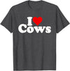 I HEART LOVE COWS I Love Heart Cows T-Shirt - Dark Heather Grey
