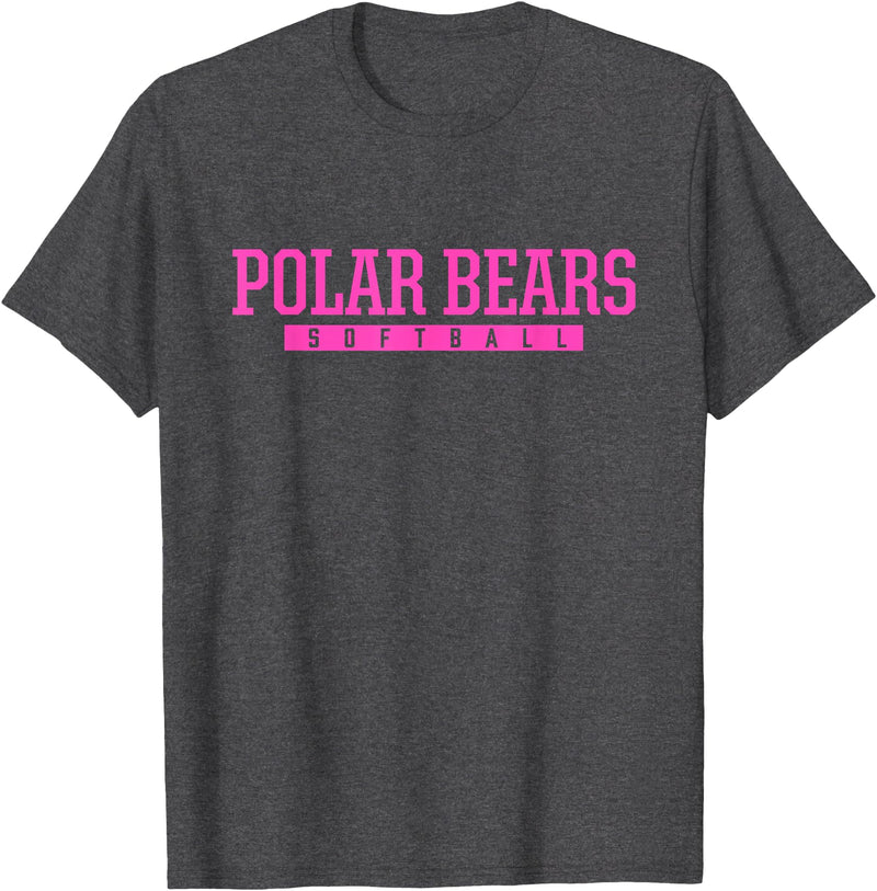 North Polar Bears Official High School Gear North Polar Bears Softball HS T-Shirt - Dark Heather Grey