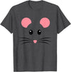 Halloween Rat Mouse T Rat Mouse Face Costume Funny Halloween T-Shirt - Dark Heather Grey