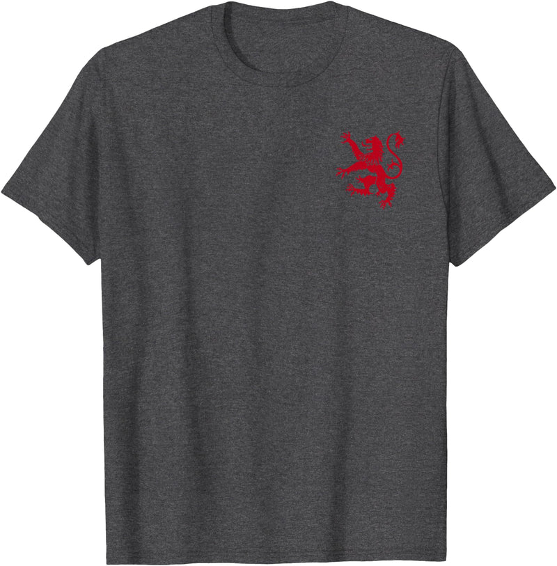 SCOTTISH RED LION Scotland RED Lion Rampant Symbol T-Shirt - Dark Heather Grey