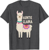 Family Matching Llama Birthday Auntie Llama Aunt Of The Birthday Llama Party Family T-Shirt - Dark Heather Grey