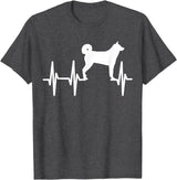 Dog Silhouette Heartbeat Line T-Shirt