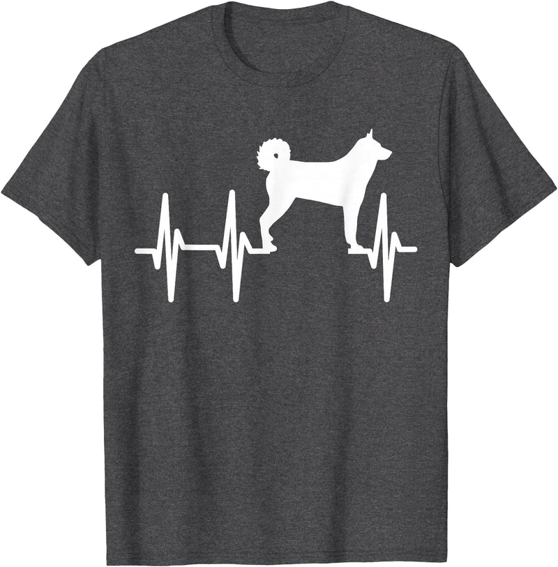 Hundekarelische Bärn-Liebhaber-Geschenke Karelian Bear Heartbeat Dog Mum Dad Pet Gift T-Shirt - Dark Heather Grey