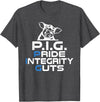 Police Officer Gifts & Cop Gifts PIG Pride Integrity Guts Police T-Shirt - Dark Heather Grey