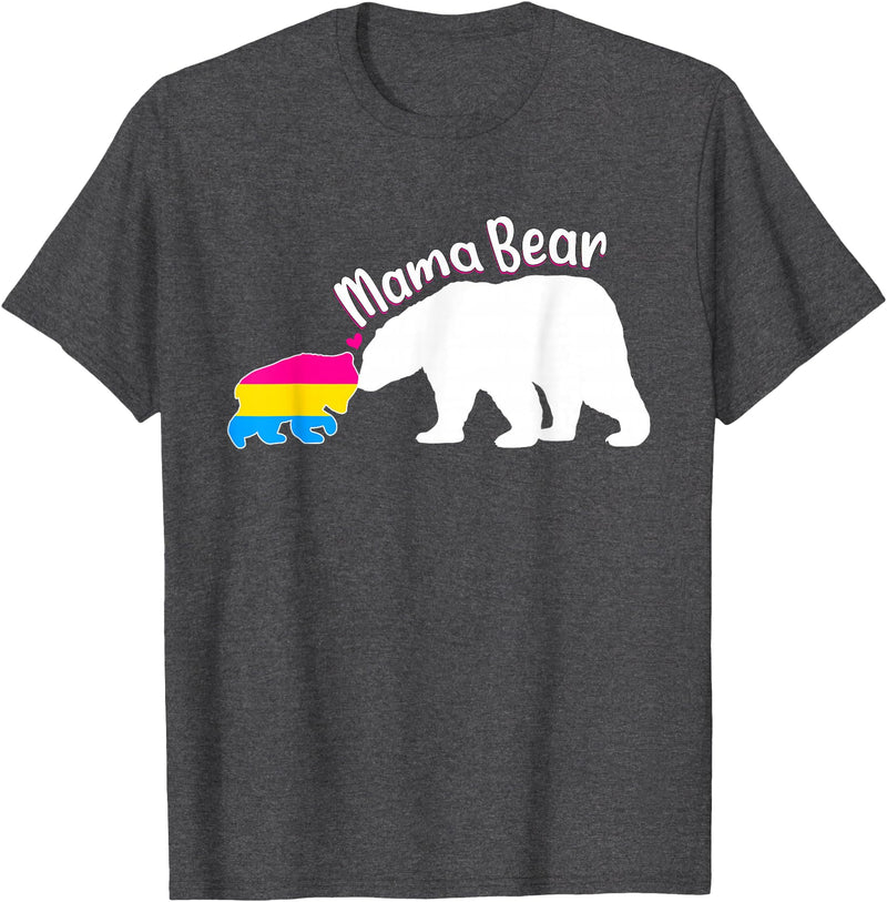 Mama LGBT . Mama Bear LGBT Pansexual Pride T-Shirt - Dark Heather Grey