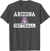 Elite Authentics Arizona Wildcats Softball Logo Officially Licensed Black T-Shirt - Dark Heather Grey