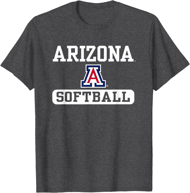 Elite Authentics Arizona Wildcats Softball Logo Officially Licensed Black T-Shirt - Dark Heather Grey