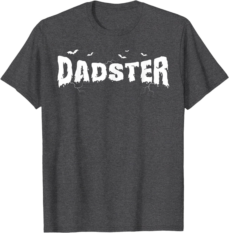 Dadster Matching Family Mom Dad Halloween Party Retro Vintage Dadster Couple Matching Family Mom Halloween T-Shirt - Dark
