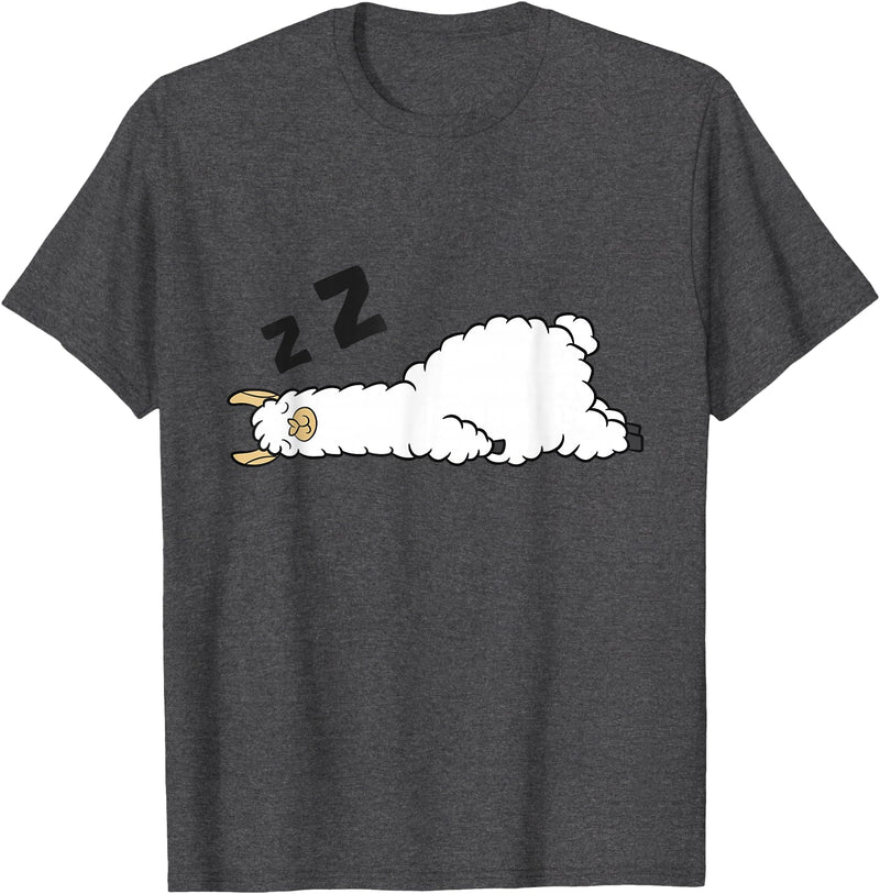 Sleeping Animals Tees And Gifts Llama Sleeping Tired Llama Napping Llama T-Shirt - Dark Heather Grey