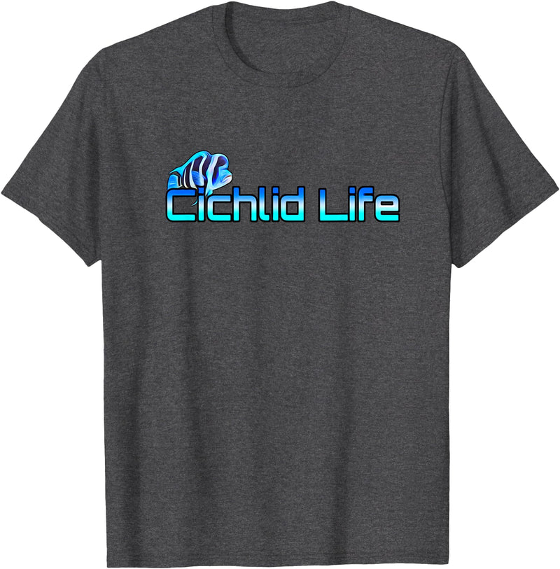 Love Cichlids Frontosa Cichlid Life Fish Tank Aquarium Lovers Gift T-Shirt - Dark Heather Grey