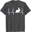 Bunny Heartbeat for Bunny Lovers Rabbit Gift T-Shirt in Dark Heather Grey