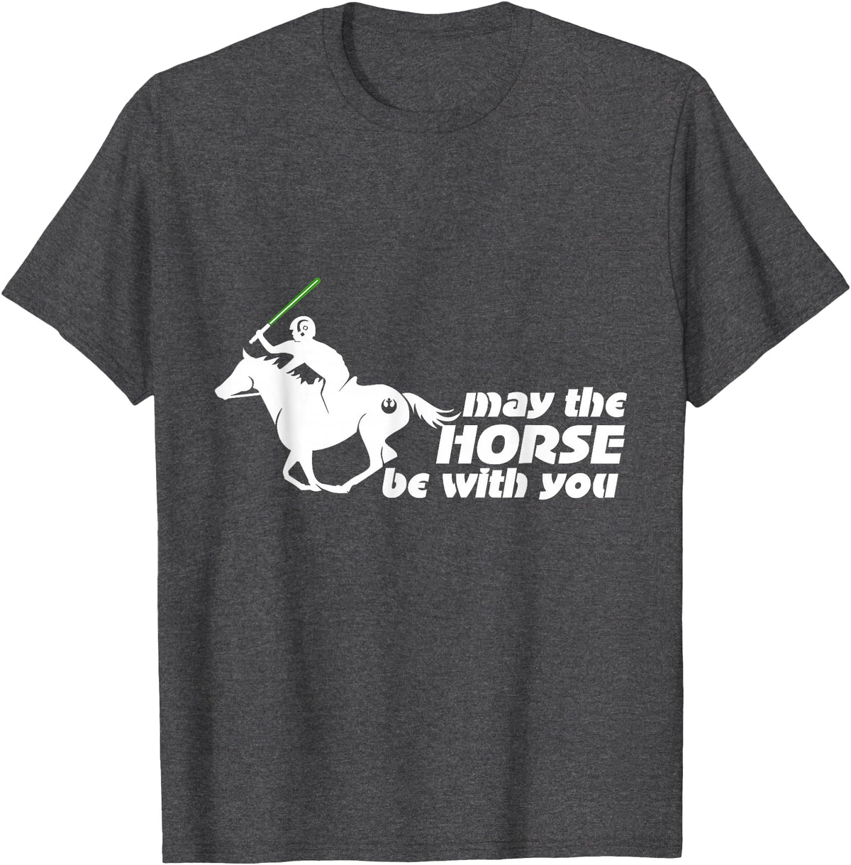 NickerStickers May the Horse Be With You | Equestrian Geek T-Shirt T-Shirt - Dark Heather Grey