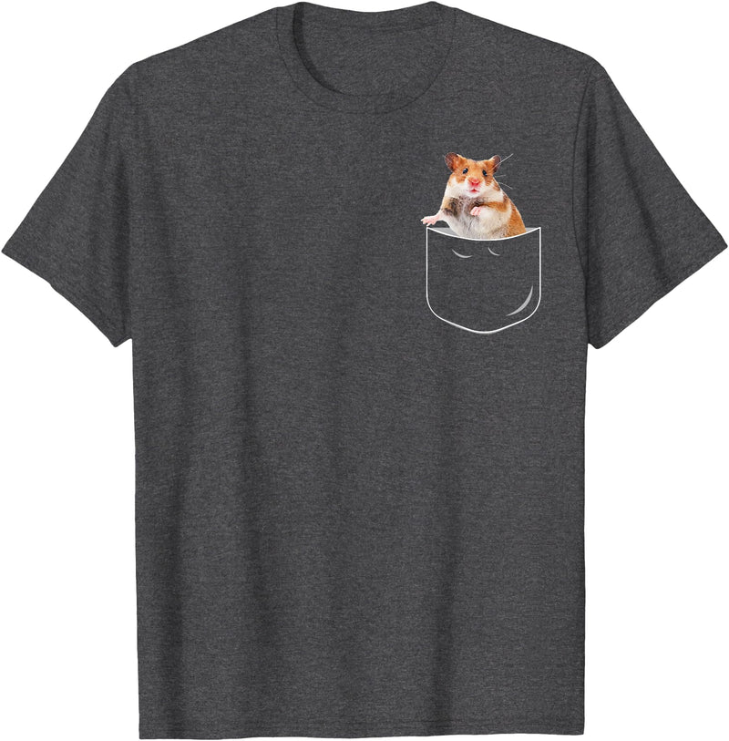 Pocket Hamster Shirt, Funny Hamster in Pocket Gift Tshirt T-Shirt - Dark Heather Grey