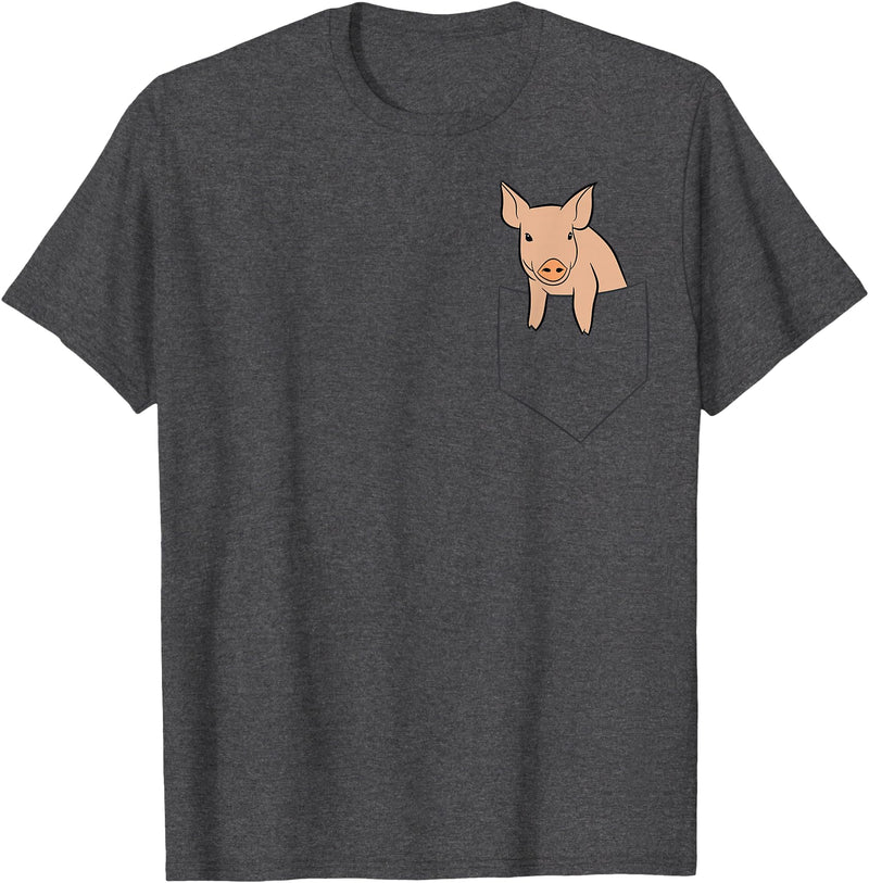 Funny Pig Farmer Gifts Pig in the Bag Funny Bags Pig T-Shirt - Dark Heather Grey