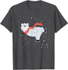Polar Bear Ice Skating T shirt Funny Christmas Bear Lovers - Dark Heather Grey