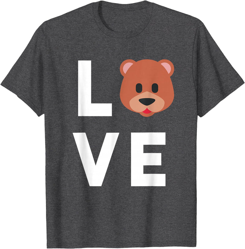 Teddy Bear Apparel Co. I Love Bears Cute Baby Bear Face Lover Kids T-Shirt - Dark Heather Grey