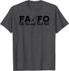 ArtisticRaccoon FOFA Fish Around Find Out Bold Funny Fishing T-Shirt - Dark Heather Grey